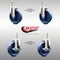 Service Caster 5 Inch 316SS Solid Polyurethane Swivel 1/2 Inch Threaded Stem Caster Brakes, 2PK SS316TS20S514-SPUS-121315-2-TLB-2 - alternate 3
